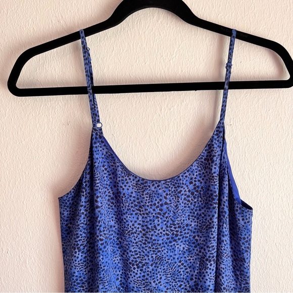 & Other Stories leopard print midi slip dress in blue, size 4 - Picture 7 of 11